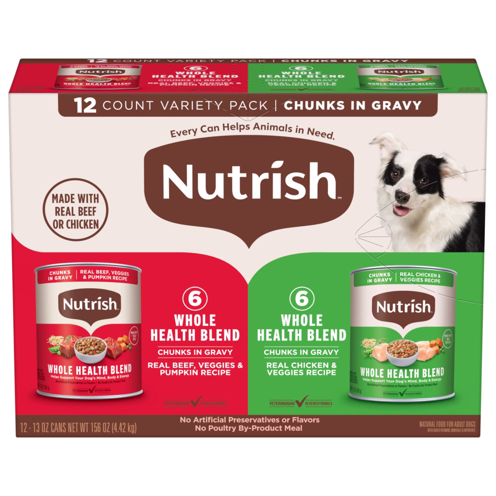Nutrish Whole Health Blend Chunks in Gravy Wet Dog Food variety pack