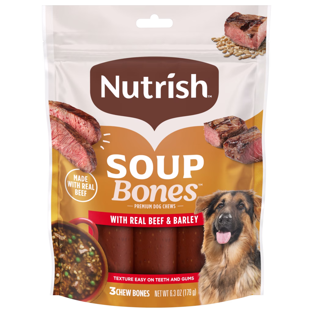 Nutrish Soup Bones Dog Chews With Real Beef & Barley 6.3 oz package
