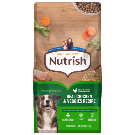 Rachael Ray Nutrish Adult Dry Dog Food Real Chicken & Veggies Recipe 5 lb bag