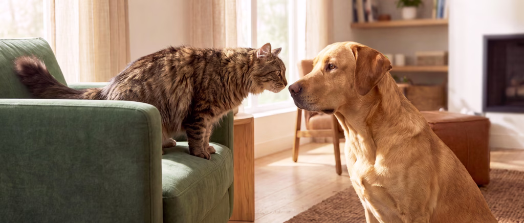 cat and dog meeting