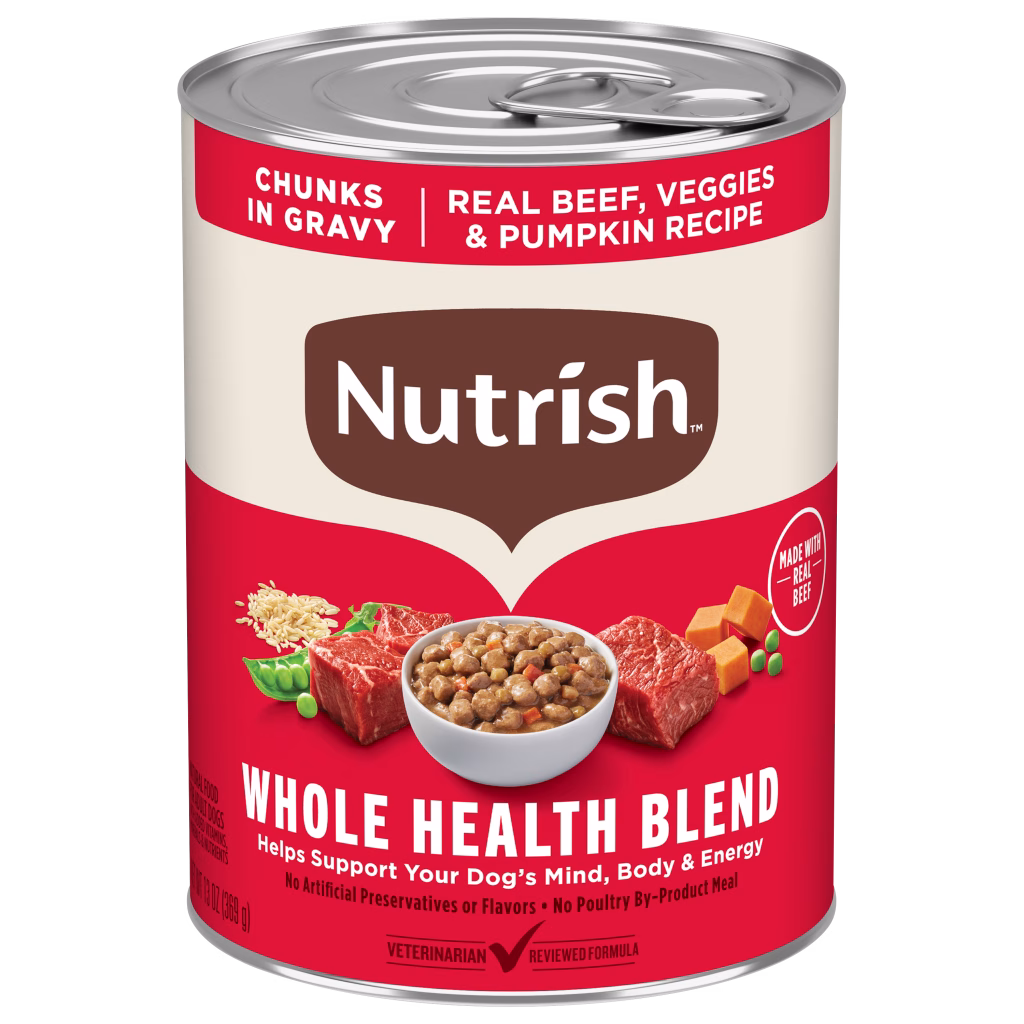 Whole Health Blend Real Beef and Veggies Chunks in Gravy wet dog food
