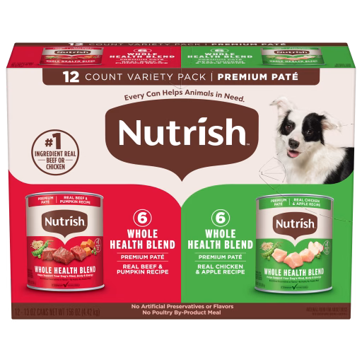 Nutrish Whole Health Blend Premium Pate Wet Dog Food Variety Pack