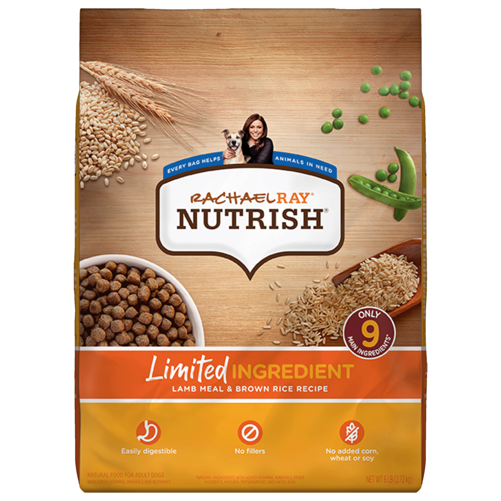 Rachael Ray Nutrish Just 6 Limited Ingredient Diet Lamb Meal & Brown Rice Recipe Dry Dog Food