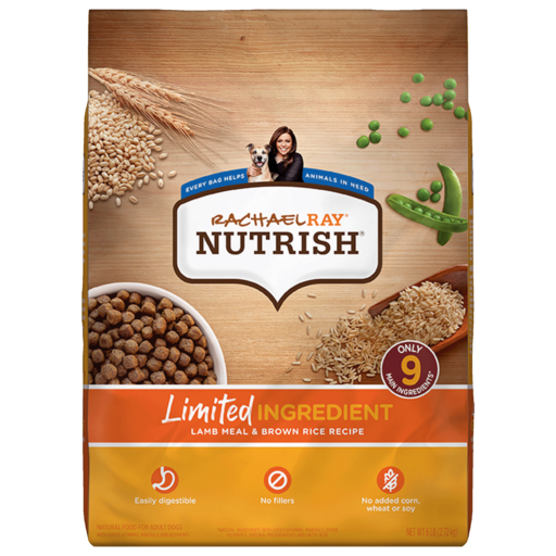 Rachael Ray Nutrish Just 6 Limited Ingredient Diet Lamb Meal & Brown Rice Recipe Dry Dog Food