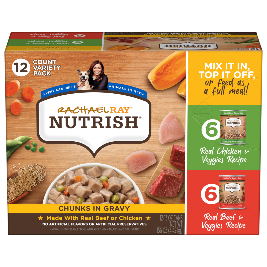 Nutrish Chunks In Gravy Beef or Chicken Veggies Wet Dog Food Variety Pack