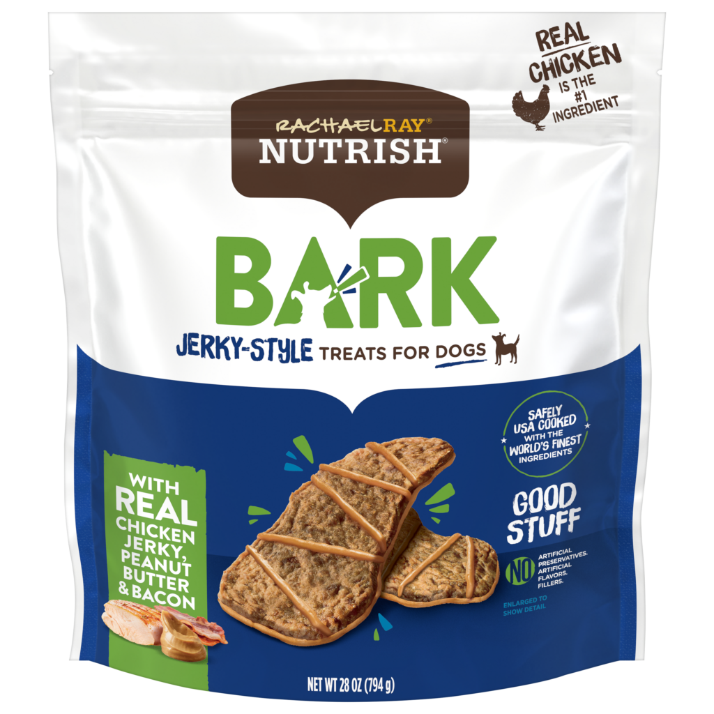 Nutrish Bark Jerky-Style Dog Treats With Real Chicken Jerky, Peanut Butter & Bacon