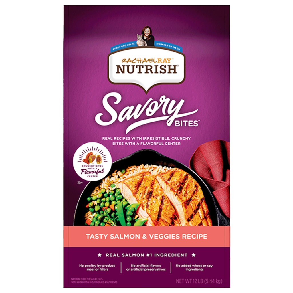 Nutrish Savory Bites Tasty Salmon & Veggies Recipe Dry Cat Food