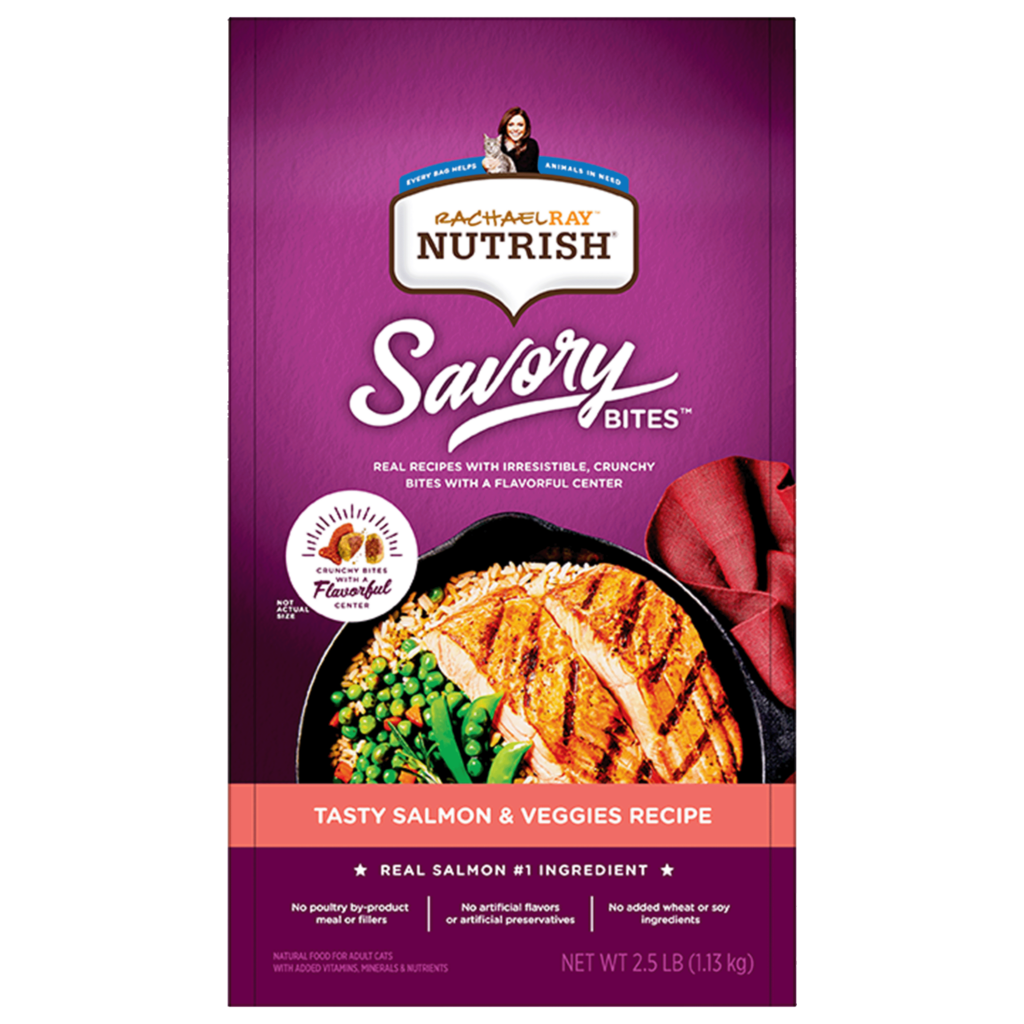 Nutrish Savory Bites Tasty Salmon & Veggies Recipe Dry Cat Food