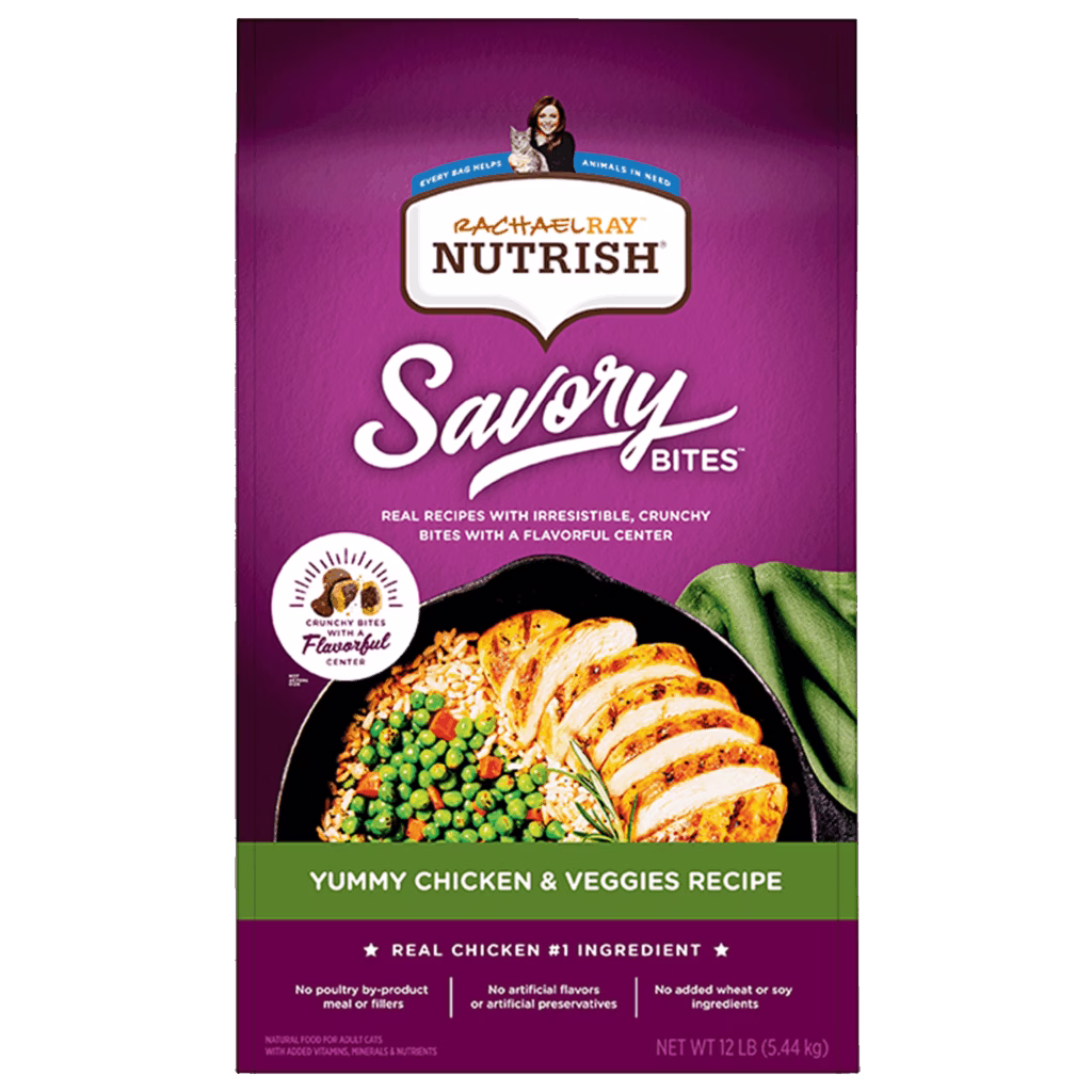 Nutrish Savory Bites Yummy Chicken & Veggies Recipe Dry Cat Food