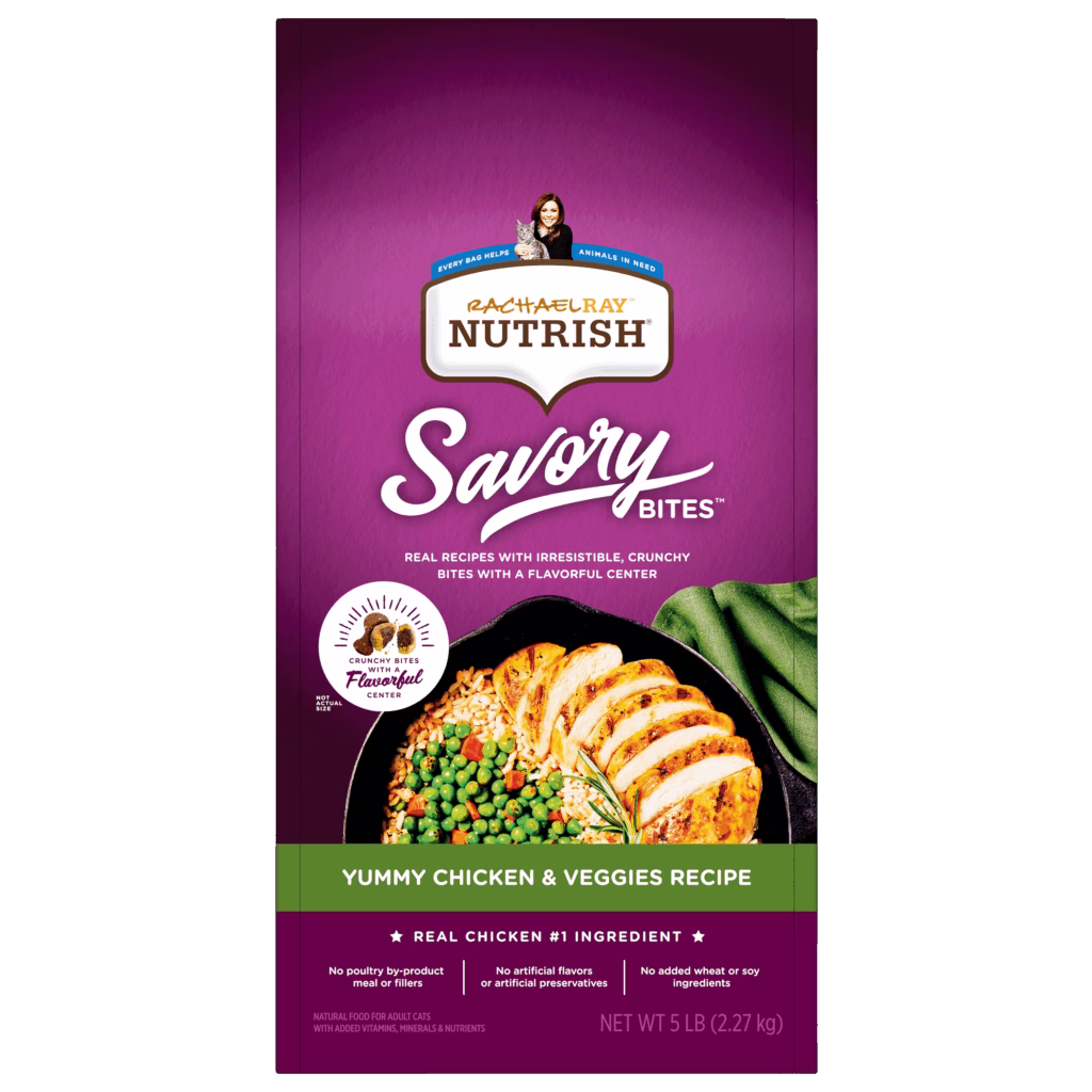 Nutrish Savory Bites Yummy Chicken & Veggies Recipe Dry Cat Food
