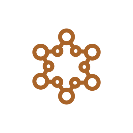 an icon depicting a molecule