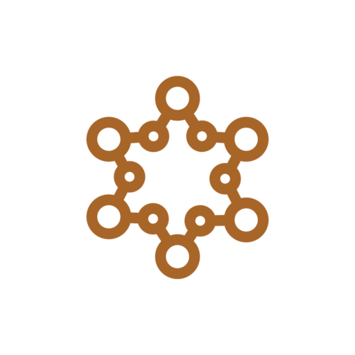 an icon depicting a molecule