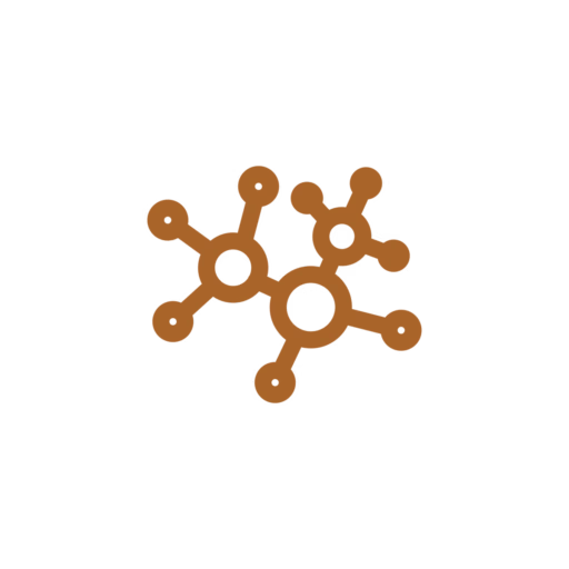 an icon depicting a molecule
