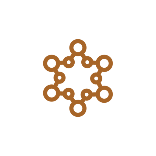 an icon depicting a molecule