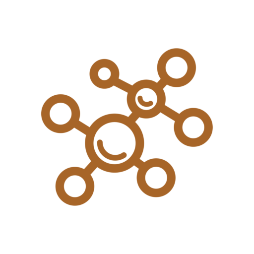 an icon depicting a molecule