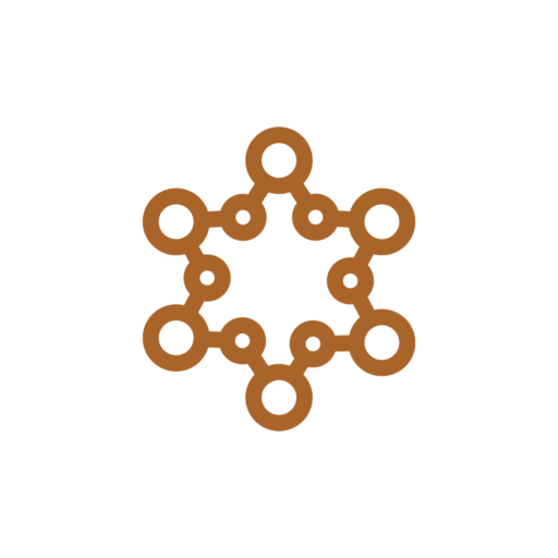 an icon depicting a molecule