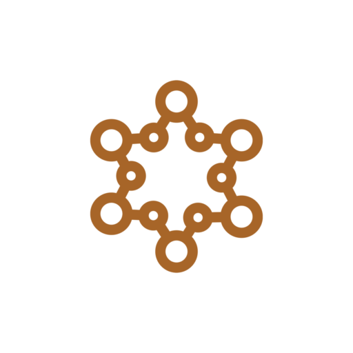 an icon depicting a molecule