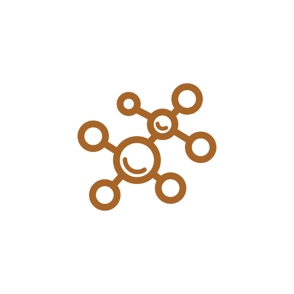 an icon depicting a molecule
