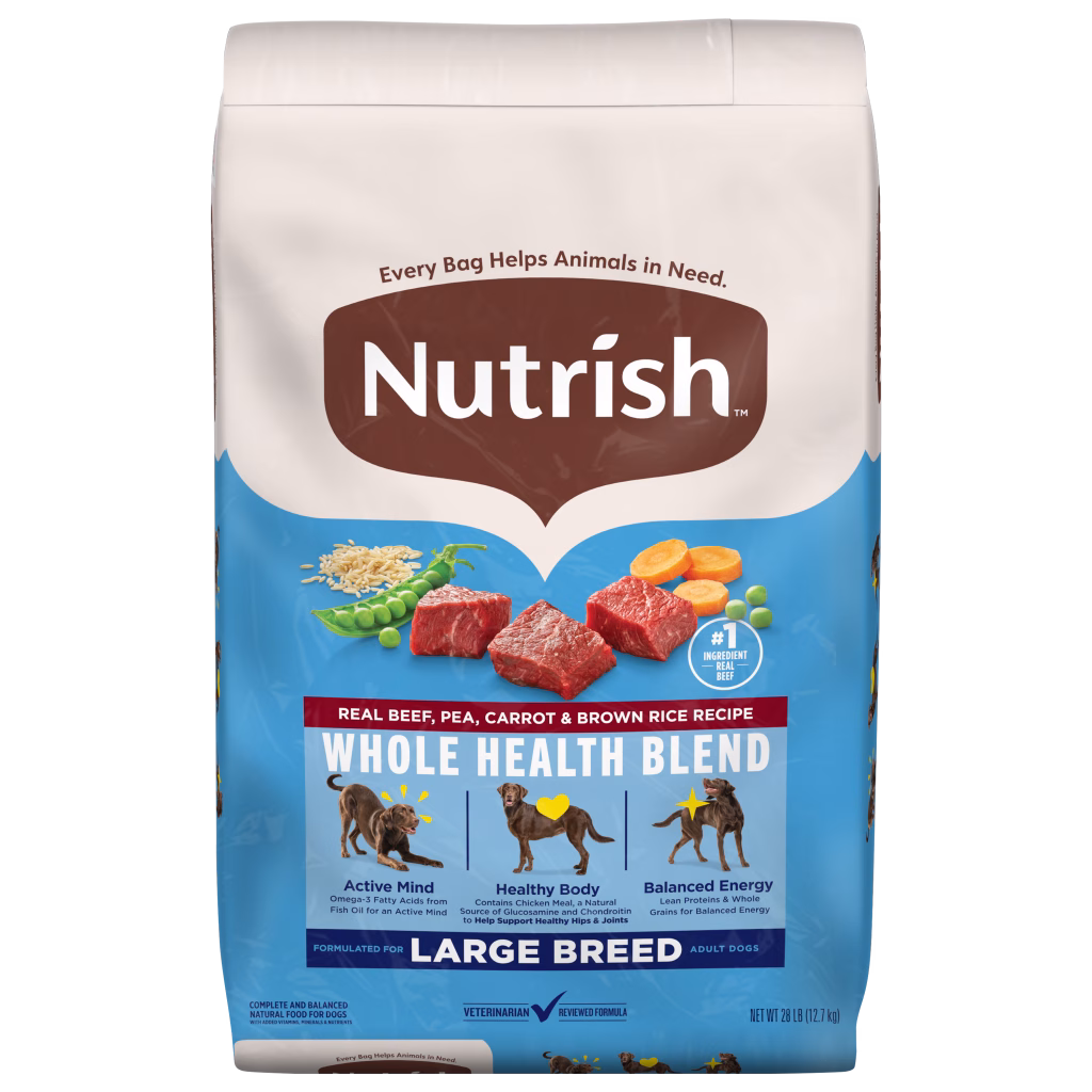 Nutrish™ Large Breed Real Beef, Pea, Carrot & Brown Rice Recipe Whole Health Blend Dry Dog Food 28 lb bag