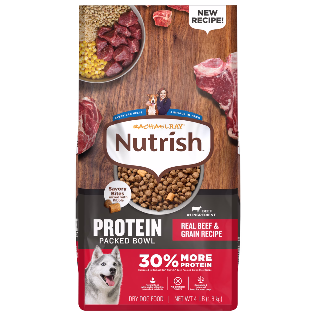 rachael ray nutrish protein packed beef bowl dry dog food 4 pound bag
